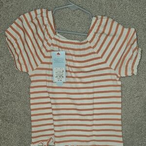 Cat & Jack Orange and White Striped Kids Top